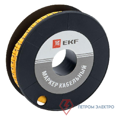 Маркер каб. 4.0кв.мм &quot;3&quot; (ЕС-2) (уп.500шт) EKF plc-KM-4-3