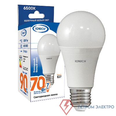 Лампа светодиодная ILED-SMD2835-A60-11-990-220-6.5-E27 IONICH 1559 0