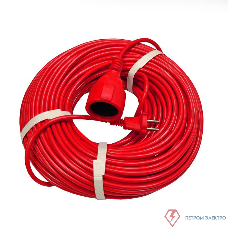Удлинитель-шнур 1х50м без заземл. 10А IP20 2.2кВт ПВС 2х1 DOMTOK 2505