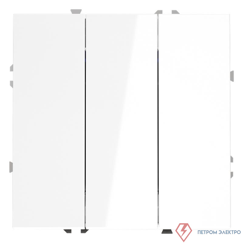 Выключатель 3-кл. СП S70 10А механизм бел. глянцевый Voltum VLS030101