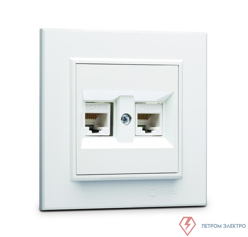 Розетка компьютерная двойн. СП Karea 16А IP20 CAT 5 бел. Makel 56001036
