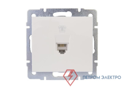 Розетка телефонная СП Rain RJ11 16А IP20 евро стандарт механизм бел. LEZARD 703-0288-137