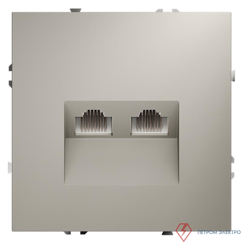 Розетка компьютерная 2-м СП S70 RJ45 + RJ45 кат.6 механизм кашемир Voltum VLS060203