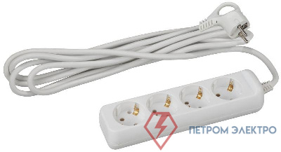 Удлинитель 4х5м с заземл. 10А IP20 UX-4e-5m ПВС 3х0.75 Эра Б0038580