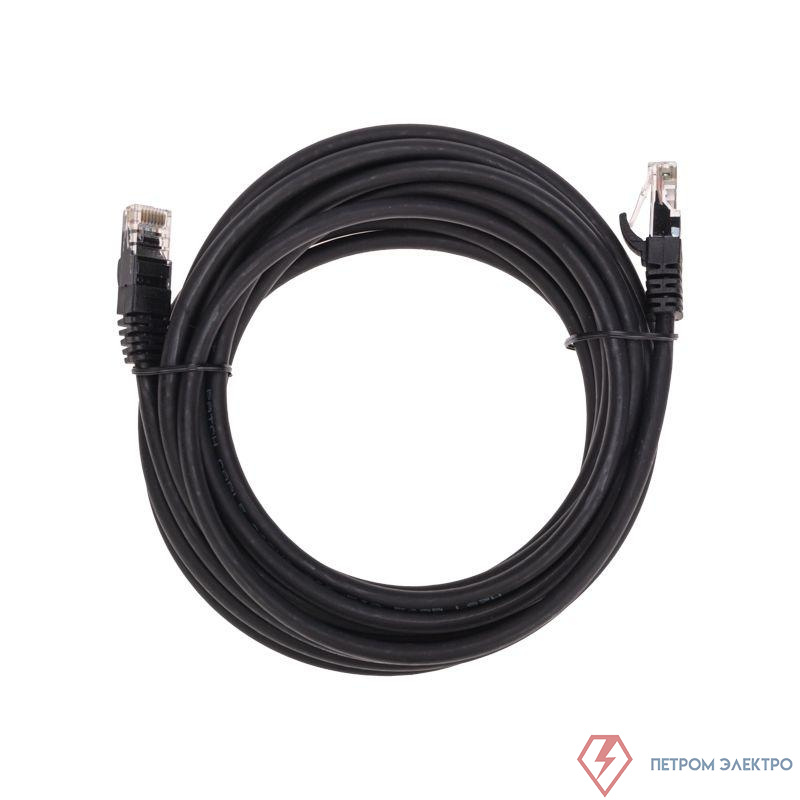 Патч-корд U/UTP CAT 6 RJ45-RJ45 26AWG LSZH черн. 5м Rexant 02-0292-5
