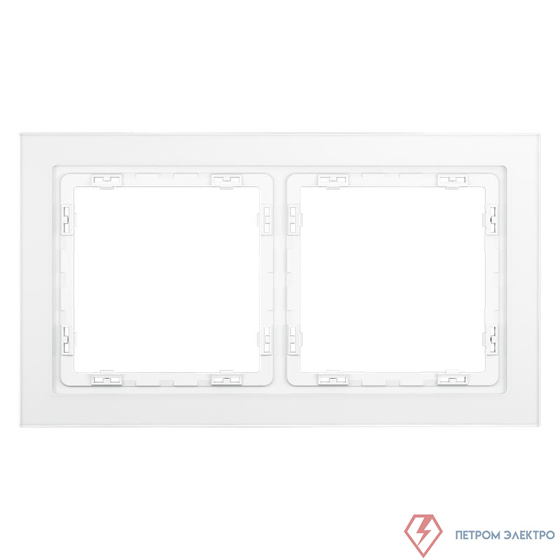 Рамка 2-м S70 стеклян. бел. матов. Voltum VLS110202