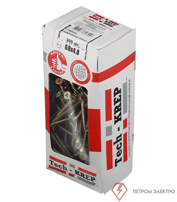 Саморез универсальный 60х4.0 желт. (коробка с окном) (уп.200шт) Zitar 102248