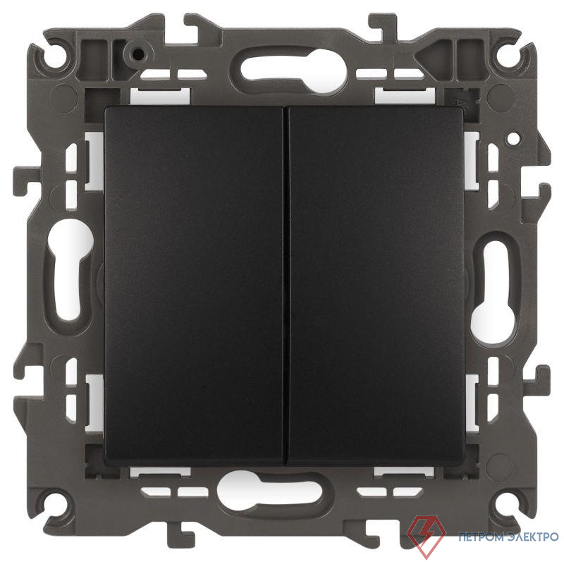 Переключатель 2-кл. СП Elegance 14-1106-05 10А IP20 250В 10AX механизм антрацит Эра Б0034247