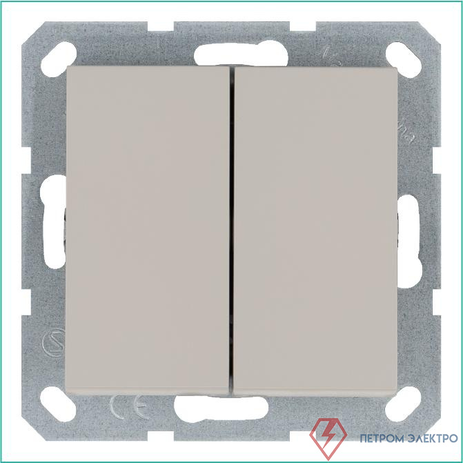 Переключатель проходной 2-кл. 10А IP20 механизм тауп Jasmart G3022T