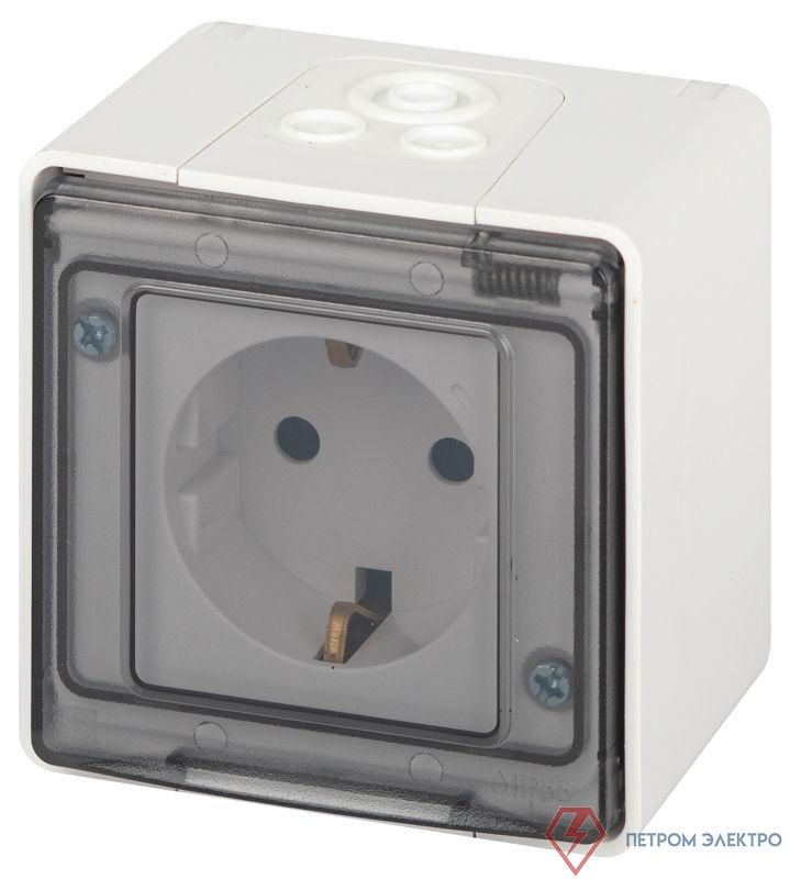 Розетка Эксперт 11-2501-01 2P+E IP55 16А-250В ОУ бел. Эра Б0063294