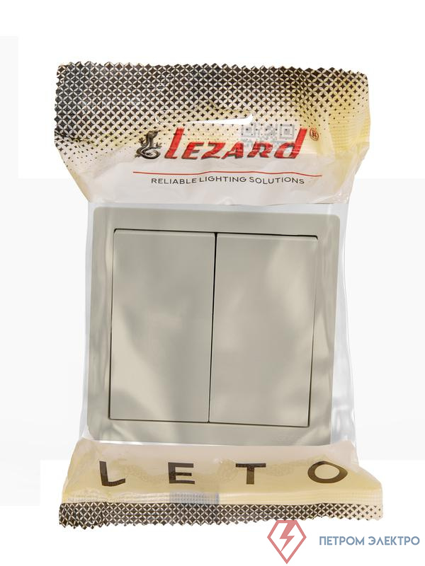 Выключатель 2-кл. ОП LETO крем LEZARD 752-0300-101