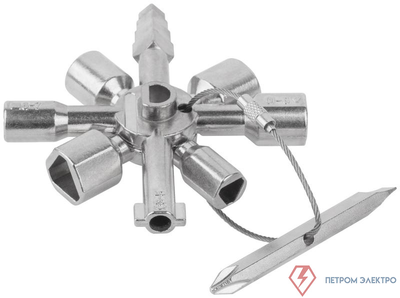 Ключ универсальный для электрошкафов 10-в-1 двусторонняя CrV бита РН2/SL7 FIT 60110