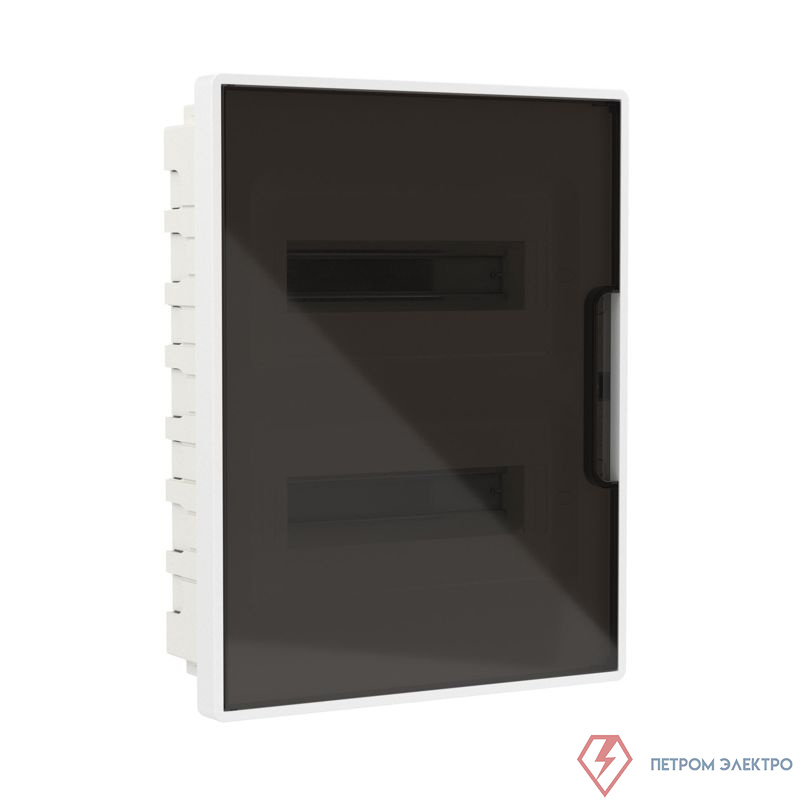 Щиток встраиваемый FRAME 24мод с тонированной дверцей с 4 шинами PEN (2шт на 8 отверст. и 2шт на 6 отверст.) бел. DKC F24B1WD