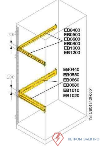 Профиль L=800 H=48 для монтажа аксессуаров (уп.2шт) ABB EB0800