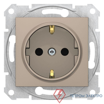 Механизм розетки 1-м СП Sedna 16А IP20 250В с заземл. защ. шторки титан SchE SDN3000168