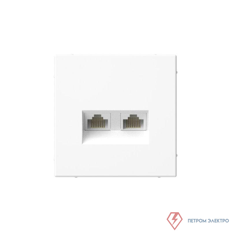 Розетка компьютерная 2-м ArtGallery RJ45 + RJ45 кат.5E механизм бел. SE GAL000185