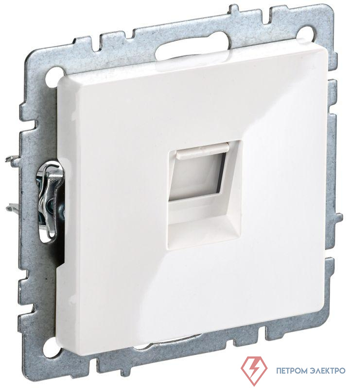 Розетка компьютерная СП RJ45 кат.6 BRITE РК11-БрБ механизм бел. IEK BR-K10-2-K01