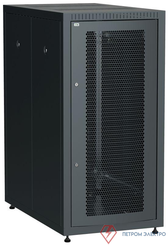 Шкаф сетевой LINEA E 24U 600х1000мм двери 2шт перфорир. и метал. черн. ITK LE05-24U61-PM