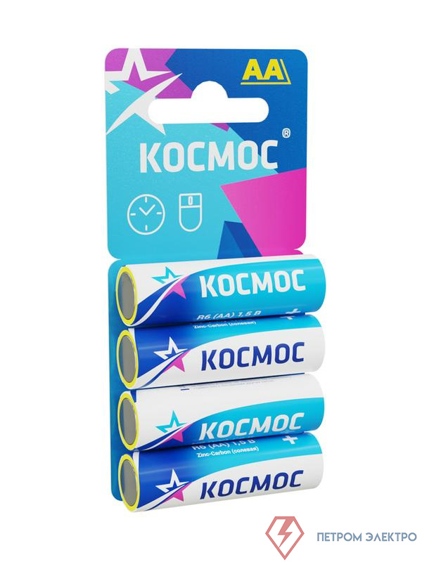 Элемент питания солевой AA/R6 4хBL (блист.4шт) КОСМОС KOCR64BL