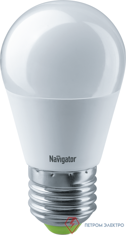 Лампа светодиодная 61 338 NLL-G45-8.5-230-6.5K-E27 8.5Вт шар матовая 6500К холод. бел. E27 730лм 176-264В Navigator 61338 0