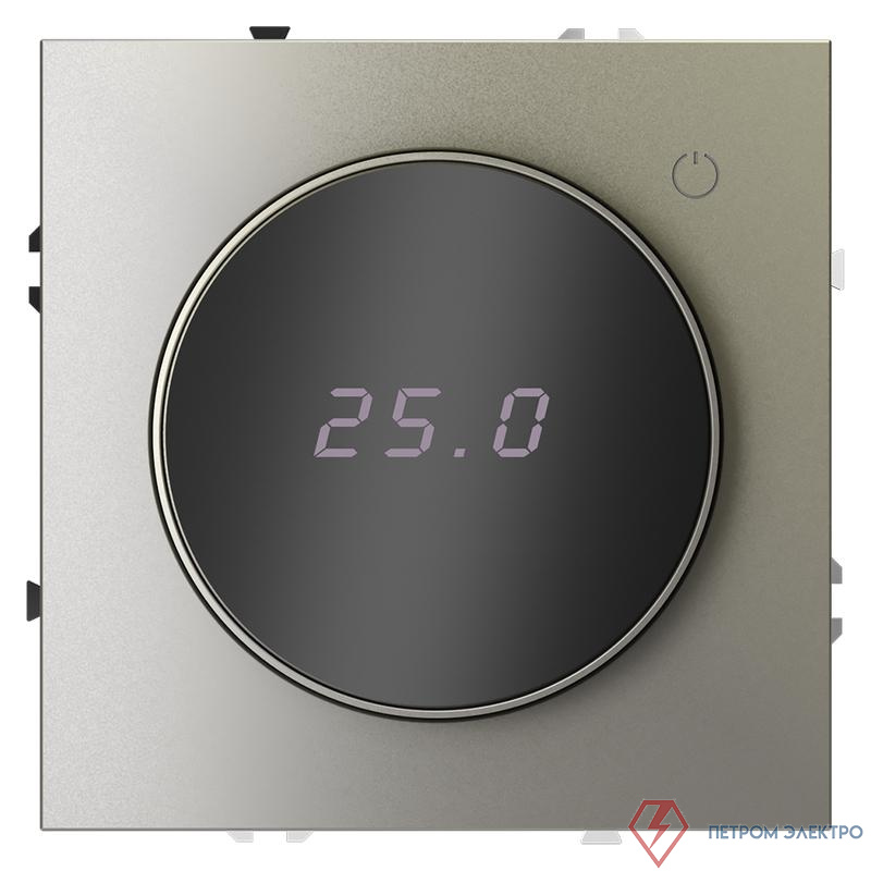 Терморегулятор электронный S70 с индикацией и датчиком для теплого пола механизм шелк Voltum VLS070104