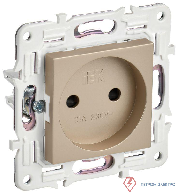 Розетка SKANDY 10А без заземл. защ. штроки SK-R01Sa песочн. IEK SK-R13-10-K98
