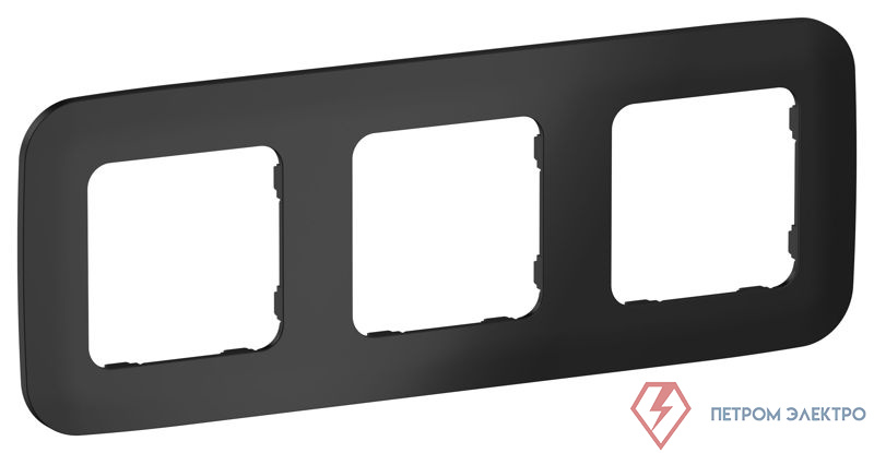 Рамка 3-м СП FLITE РУ-3-А-ФлЧ черн. IEK FI-M32-31-20-K02