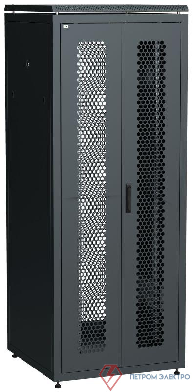 Шкаф сетевой LINEA N 42U 800х800мм распашная перфорир. передн. дверь; задн. перфорир. черн. ITK LN05-42U88-2PP