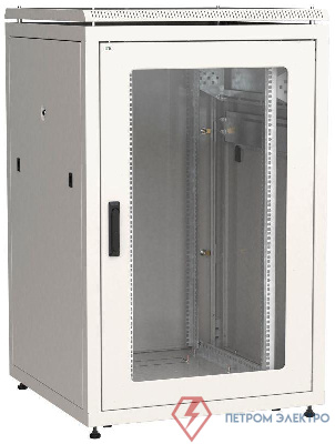 Шкаф сетевой LINEA N 24U 800х800мм стекл. передняя дверь задняя металлическая сер. ITK LN35-24U88-GM