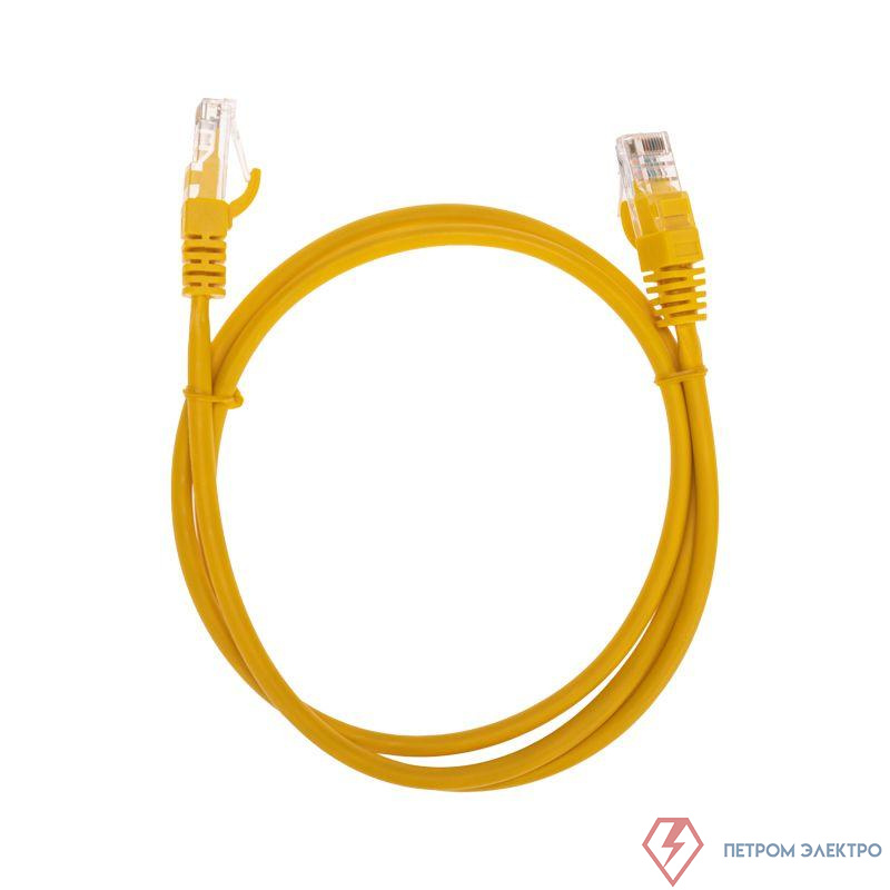 Патч-корд U/UTP CAT 5e RJ45-RJ45 26AWG LSZH желт. 1м Rexant 02-0105-1