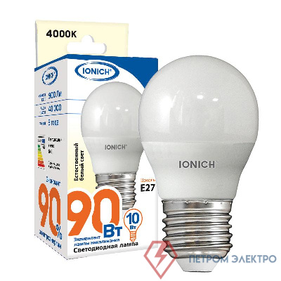 Лампа светодиодная ILED-SMD2835-G45-10-900-220-4-E27 IONICH 1555 0