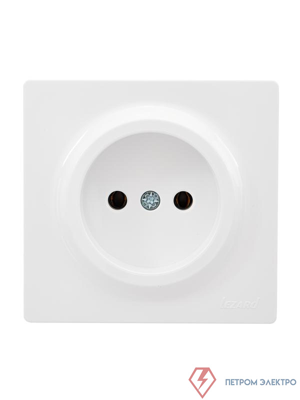 Розетка 1-м ОП LETO без заземл. ПБТ бел. LEZARD 752-0200-121B