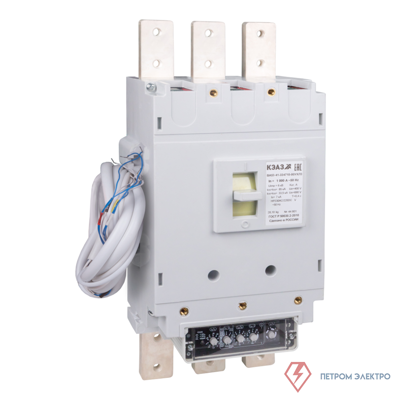 Выключатель автоматический 3п 1000А 55кА ВА55-41-334710 УХЛ3 РЕГ 690В AC НР=230В AC/220В DC КЭАЗ 245986
