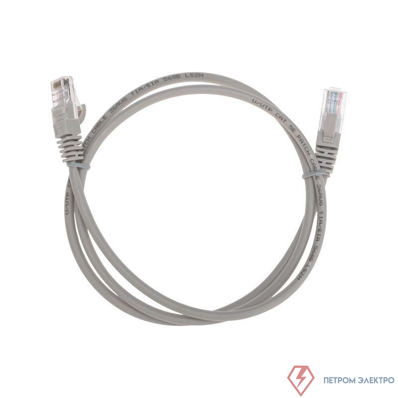 Патч-корд U/UTP CAT 5e RJ45-RJ45 26AWG LSZH сер. 1м Rexant 02-0100-1