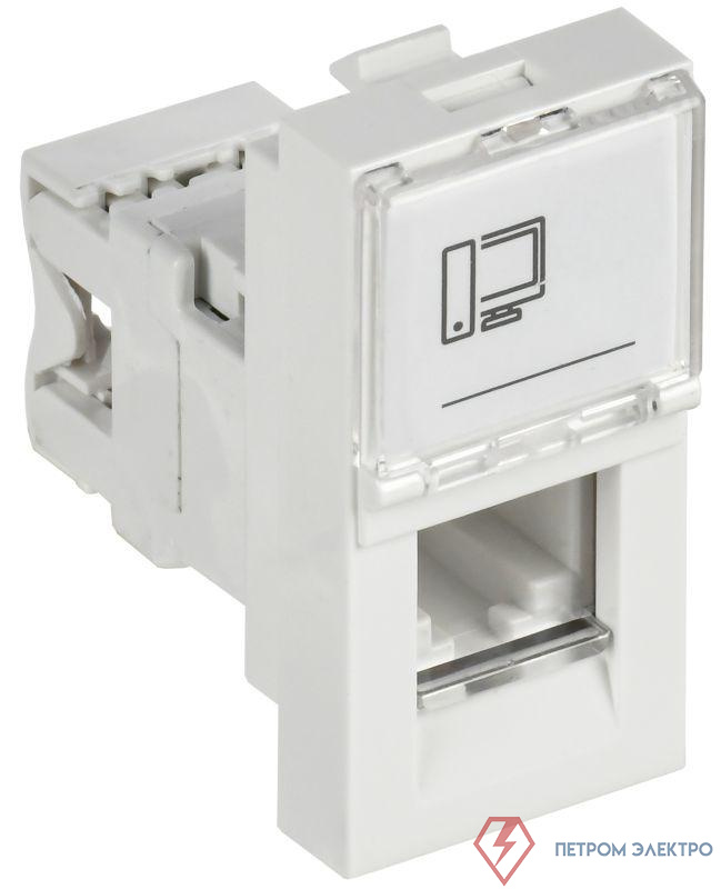 Розетка компьютерная 1-м 1мод. RJ45 кат.5E UTP механизм PRIMER IEK CKK-40D-RI1-K01