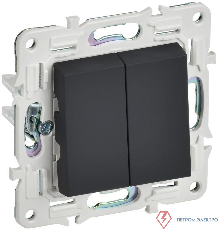 Выключатель 2-кл. SKANDY 10А SK-V04G графит IEK SK-V20-0-10-K53