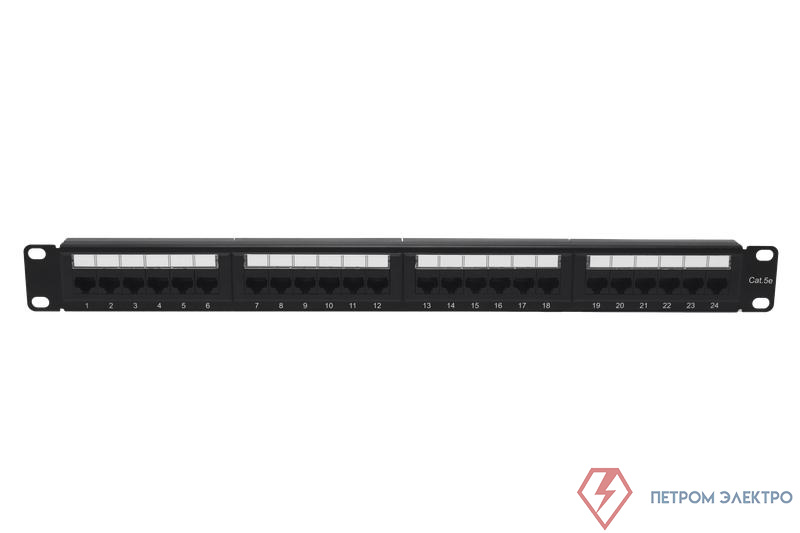 Патч-панель 19 1U кат.5E неэкранир. 24 порта RJ45 Dual IDC с задним кабельным организатором TOKOV ELECTRIC TKE-PP-5E-1U-24P-UTP-CO