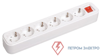 Колодка удлинителя 6-м К06В с выкл. 2P+PE 16А/250В CLASSIC IEK KYP11-16-06-00-ZK