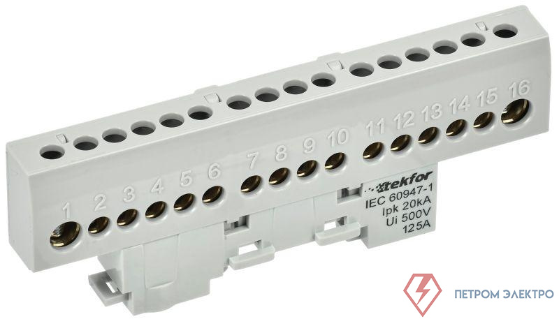 Шина L "фаза" изол. на универс. держ. 8х12-16-Ср TEKFOR IEK TF-NN20-16-KL-K03