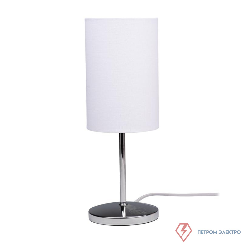 Светильник настольный JH3-01-wh E14 IP20 110х110х310мм метал.; ткань; PVC-пластик бел. JazzWay 5062344