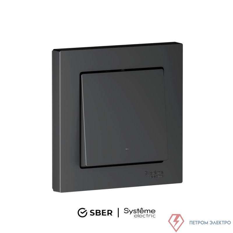 Выключатель 1-кл. AtlasDesign Smart 10А (сх. 1) L+N с подсветкой Zigbee механизм карбон SE ATN001013Z