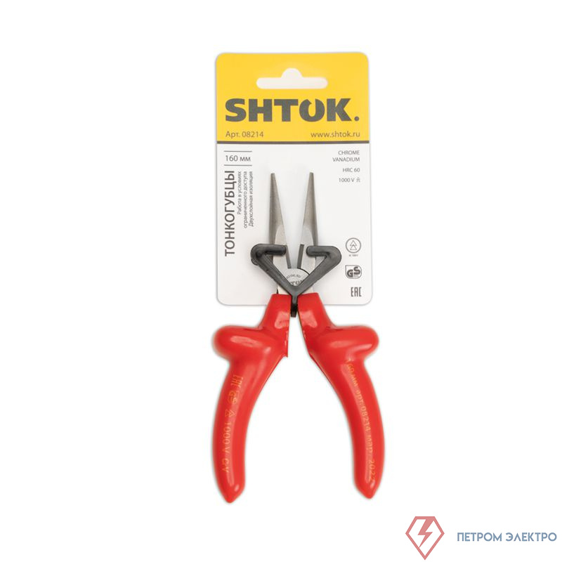 Тонкогубцы диэлектрические 1000В 160мм (08214) SHTOK 376300