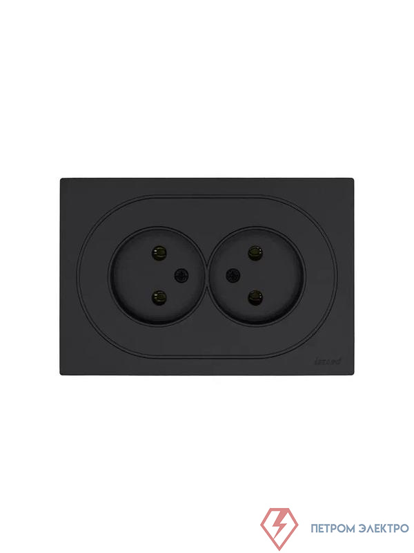 Розетка 2-м СП OSEN без заземл. ПБТ механизм черн. бархат LEZARD 743-4200-128B