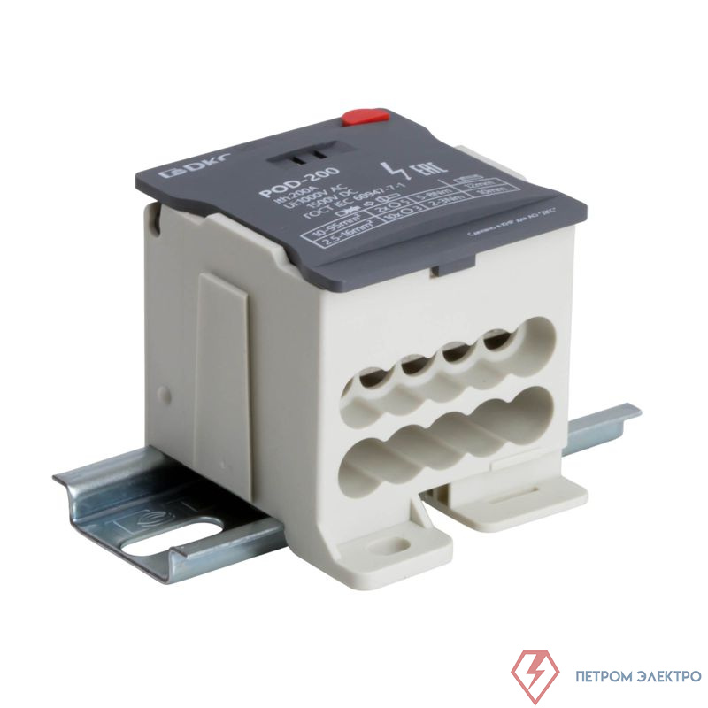 Блок распределительный винтовой зажим 2х95кв.мм 10х16кв.мм DKC POD-200