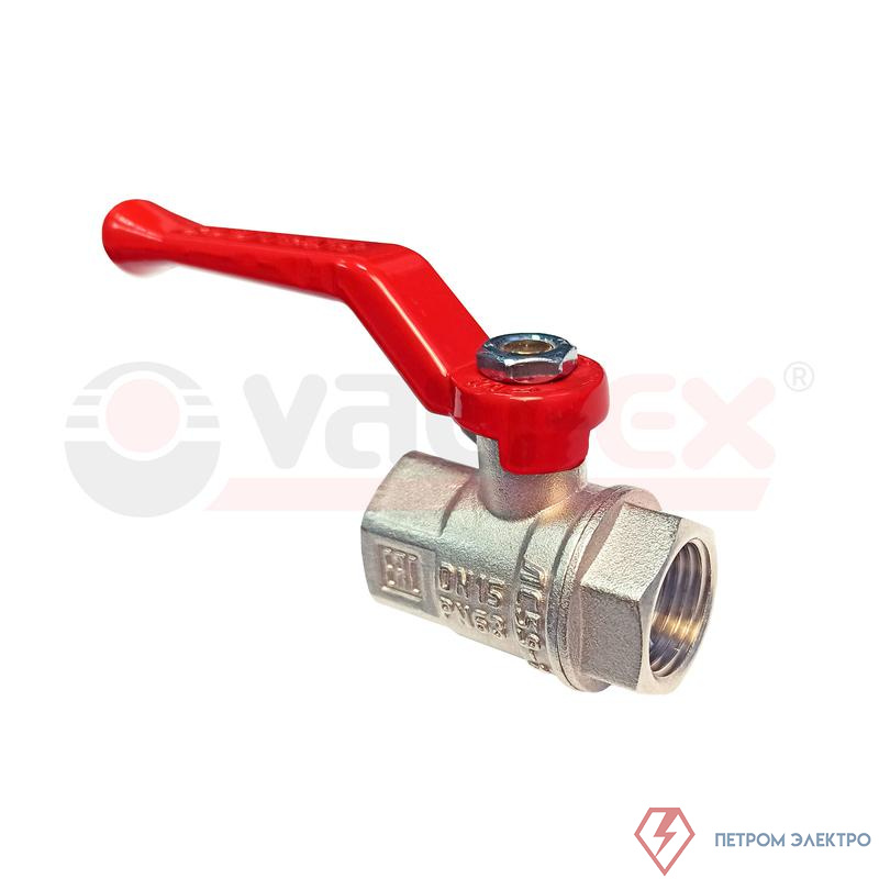 Кран шаровой латунный PREMIUM для ВОДЫ 1 1/4дюйм ВР/ВР рычаг НИКЕЛИР-Й 11Б27фт1М VALFEX VF.214.NR2.114.PREMIUM