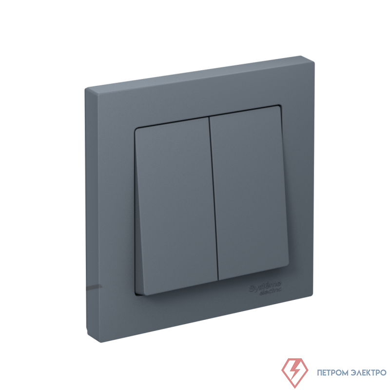 Выключатель 2-кл. СП AtlasDesign 10А IP20 (сх. 5) 10AX в сборе грифель SE ATN000752