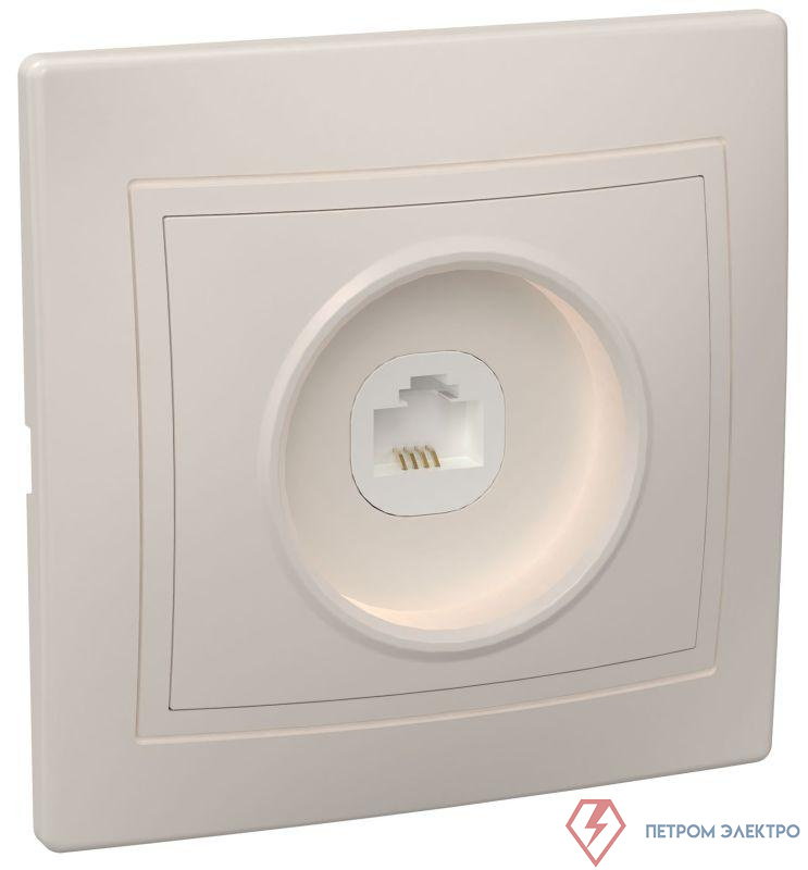 Розетка телефонная 1-м СП Кварта РТ10-ККм IP20 крем. GENERICA ETK10-K33-DM