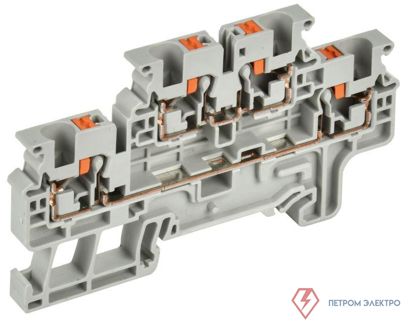 Колодка клеммная CP-ML 2 ур. 4кв.мм сер. IEK YCT23-00-2-K03-004 0