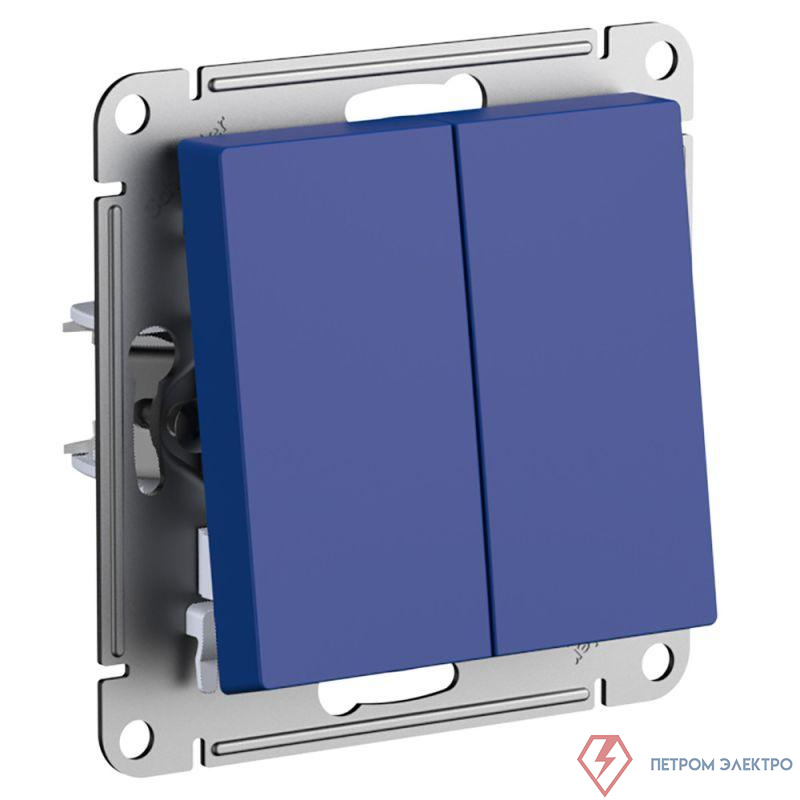 Выключатель 2-кл. AtlasDesign (сх. 2) 10А с самовозвратом механизм аквамарин SE ATN001117