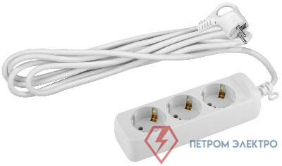 Удлинитель 3х3м с заземл. 10А IP20 UX-3e-3m ПВС 3х0.75 Эра Б0035750